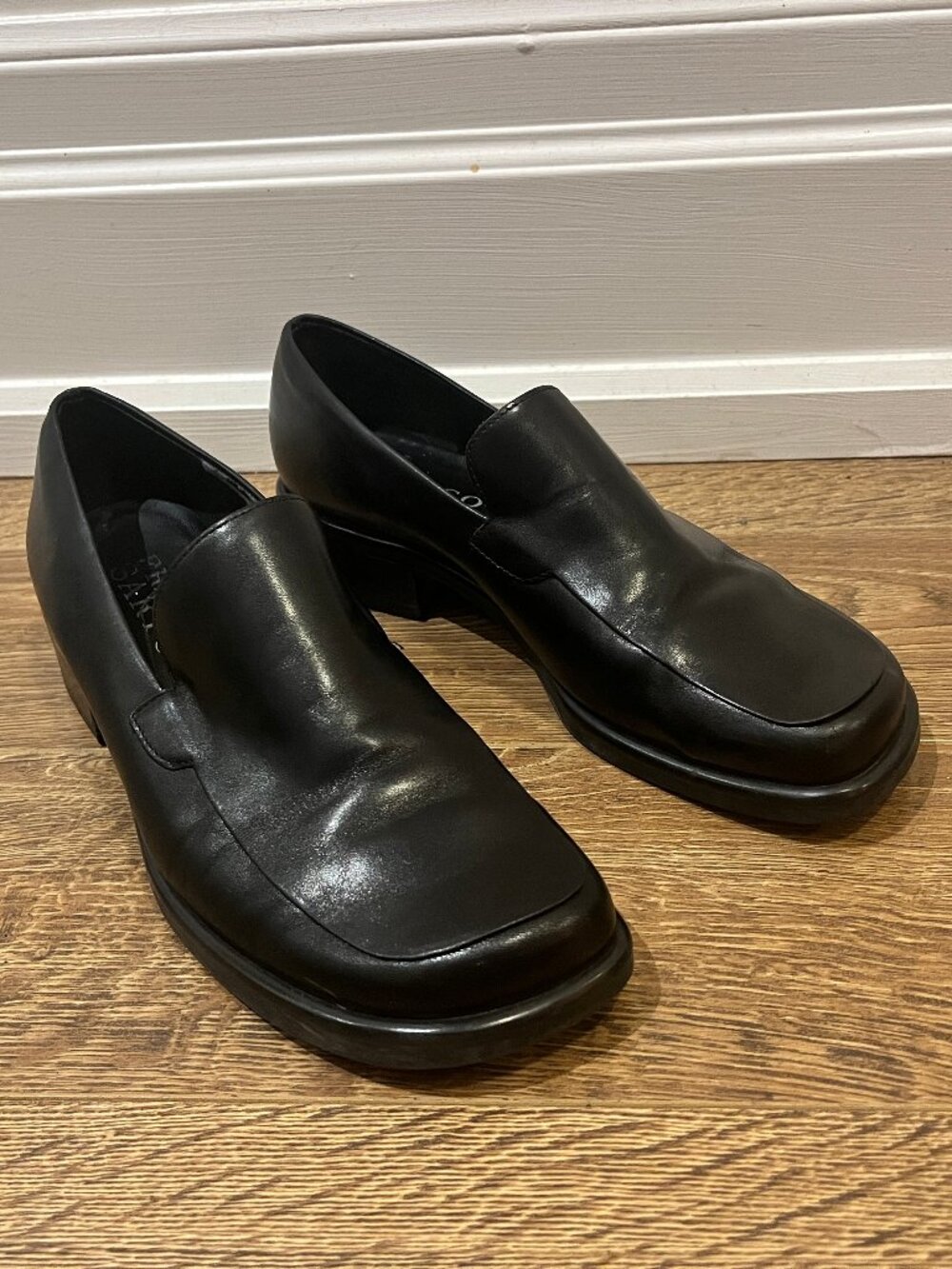 Black Leather Franco Sarto Loafers